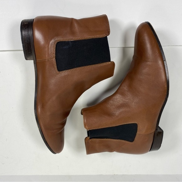 J Crew Cognac Brown Chelsea Pull On Boots Ankle Booties size 8 EO824 - Picture 6 of 11